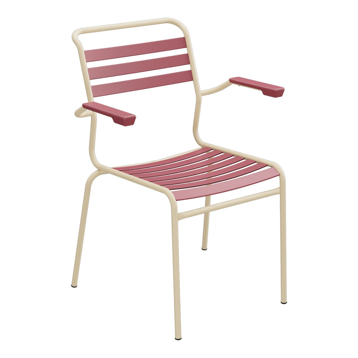Schaffner Säntis Fauteuil à lattes – Bordeaux 38 / Marron Pastel 83