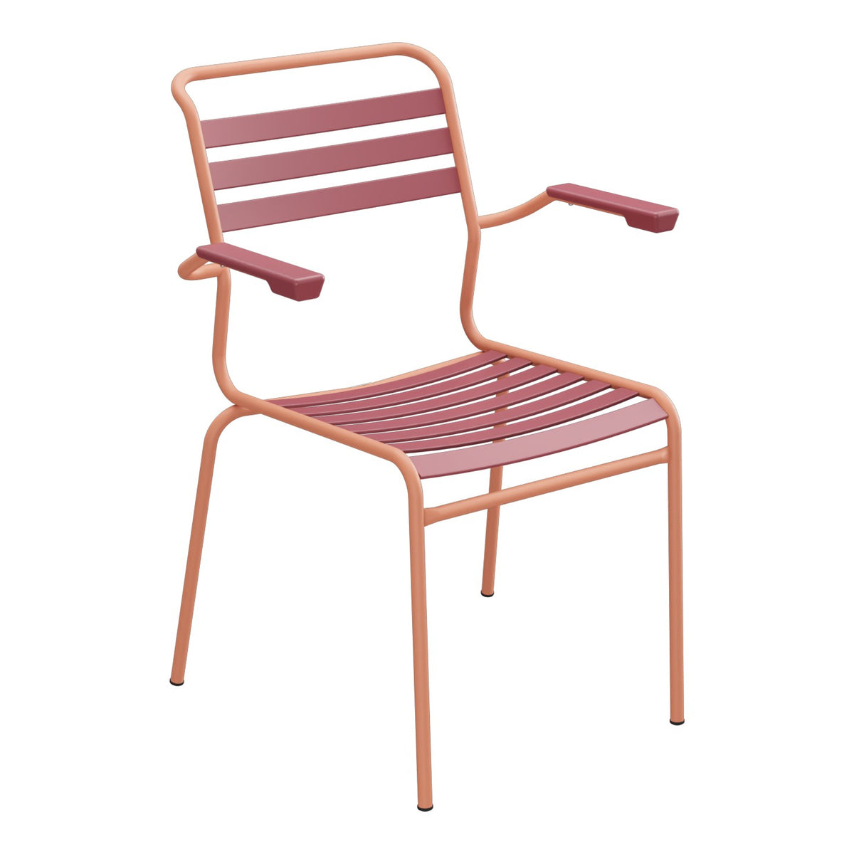 Schaffner Säntis Fauteuil à lattes – Bordeaux 38 / Terracotta 84