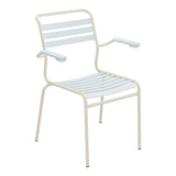 Schaffner Säntis Fauteuil à lattes – Bleu Pastel 51 / Sable Pastel 15