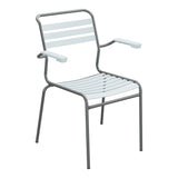 Schaffner Säntis Fauteuil à lattes – Bleu Pastel 51 / Graphite 73