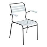 Schaffner Säntis Fauteuil à lattes – Bleu Pastel 51 / Anthracite 77