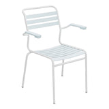 Schaffner Säntis Fauteuil à lattes – Bleu Pastel 51 / Blanc 90