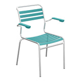 Schaffner Säntis Fauteuil à lattes – Bleu Kali 56 / Galvanisé à chaud 02