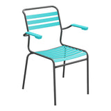 Schaffner Säntis Fauteuil à lattes – Turquoise 58 / Noir 91