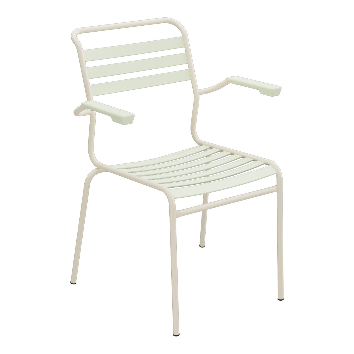 Schaffner Säntis Fauteuil à lattes – Vert pastel 64 / Sable Pastel 15