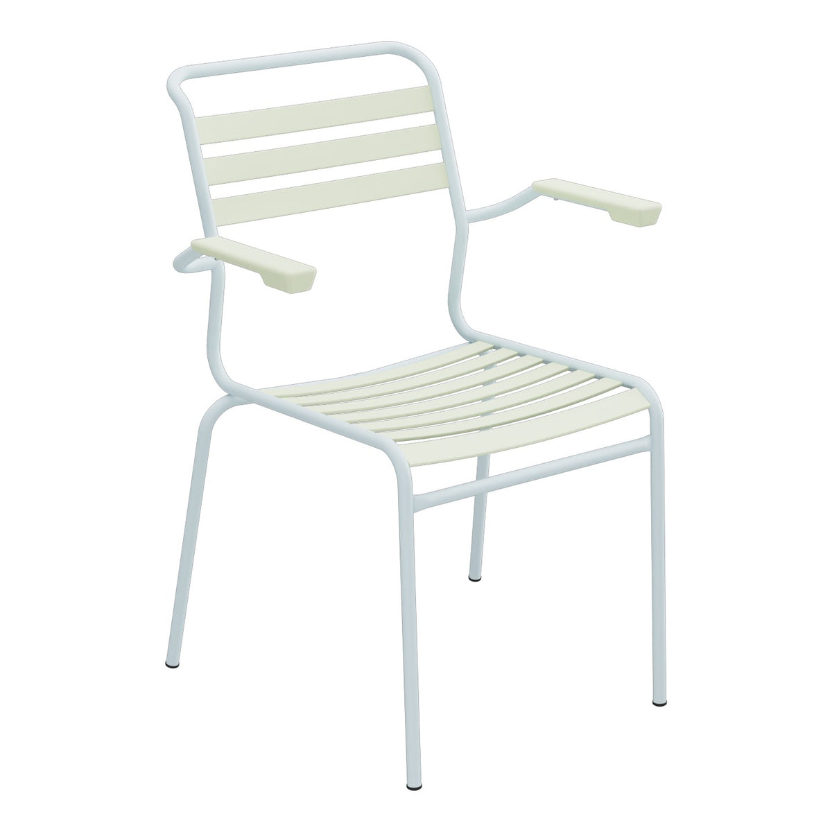 Schaffner Säntis Fauteuil à lattes – Vert pastel 64 / Bleu Pastel 51