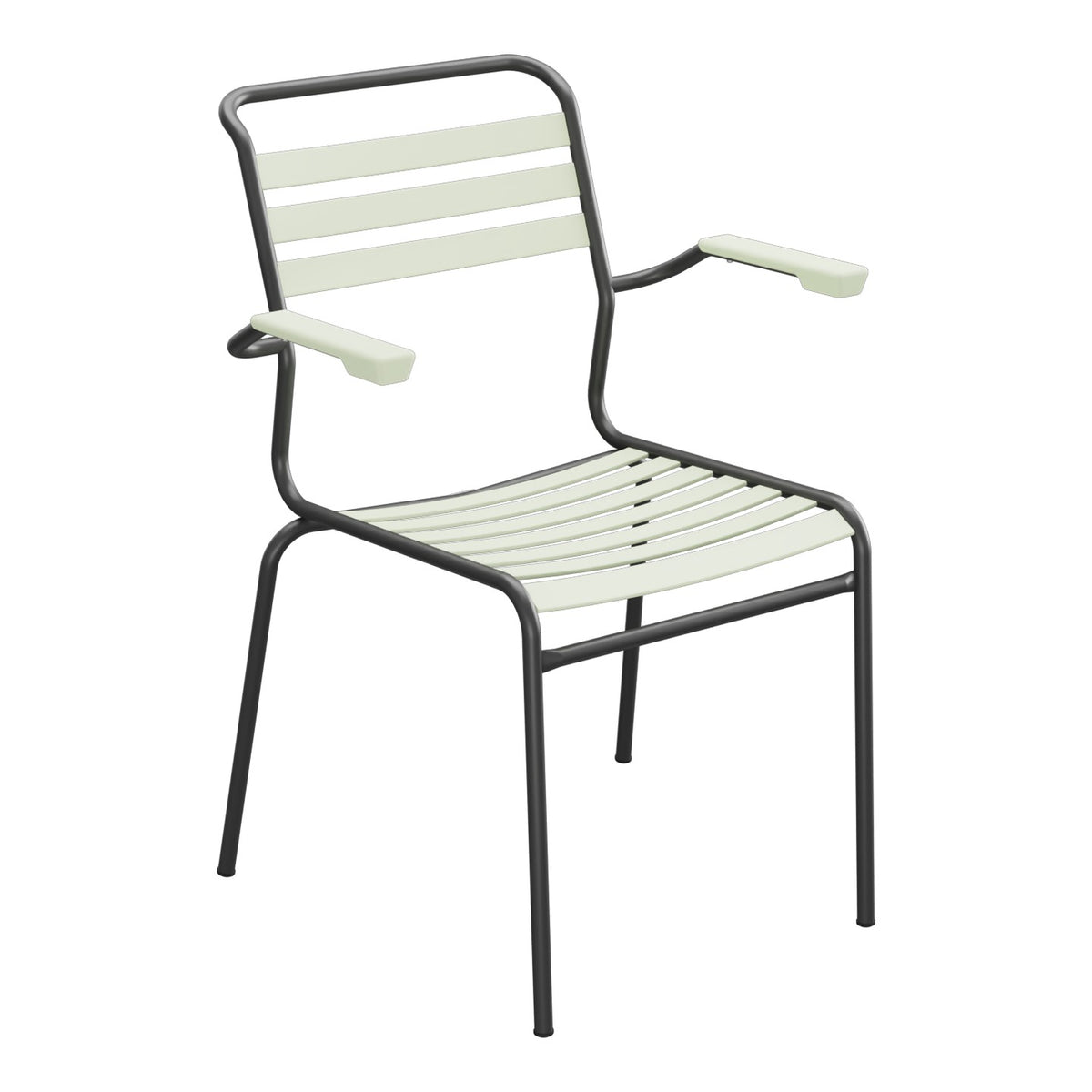 Schaffner Säntis Fauteuil à lattes – Vert pastel 64 / Anthracite 77