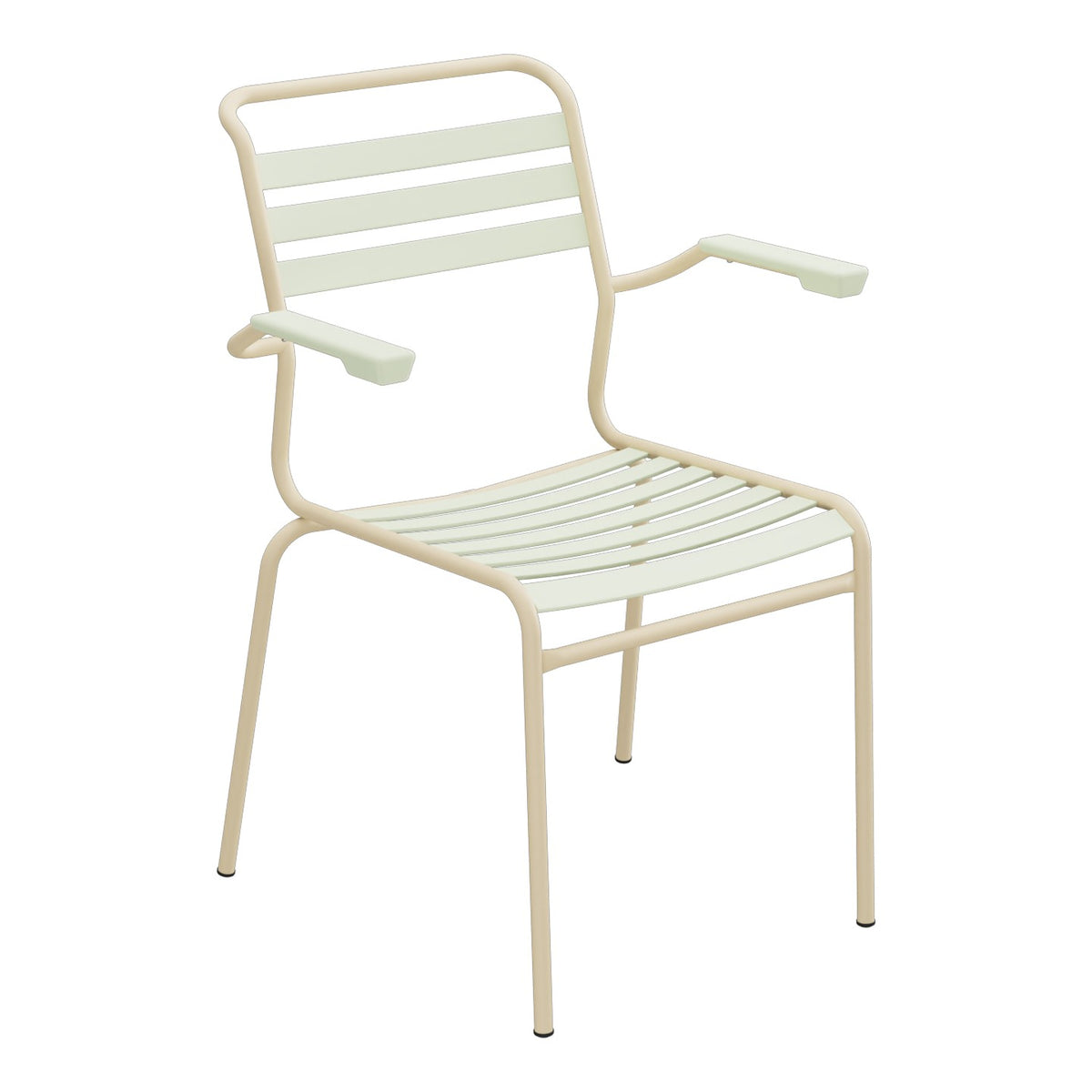 Schaffner Säntis Fauteuil à lattes – Vert pastel 64 / Marron Pastel 83