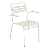Schaffner Säntis Fauteuil à lattes – Vert pastel 64 / Blanc 90