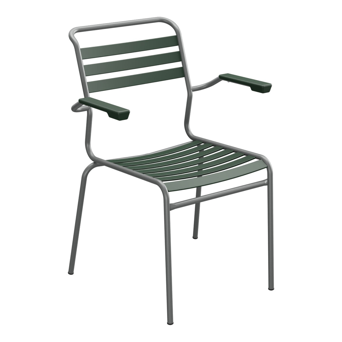 Schaffner Säntis Fauteuil à lattes – Vert sapin 66 / Graphite 73