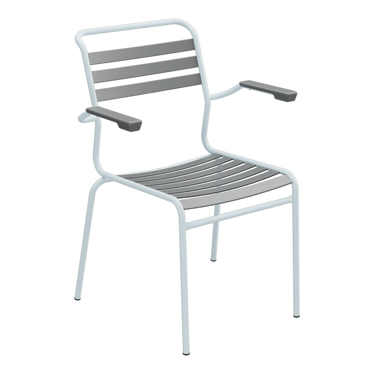 Schaffner Säntis Fauteuil à lattes – Graphite 73 / Bleu Pastel 51