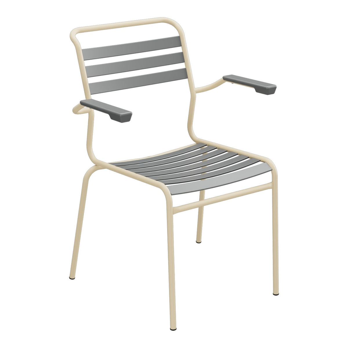 Schaffner Säntis Fauteuil à lattes – Graphite 73 / Marron Pastel 83