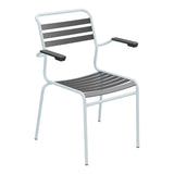 Schaffner Säntis Fauteuil à lattes – Anthracite 77 / Bleu Pastel 51