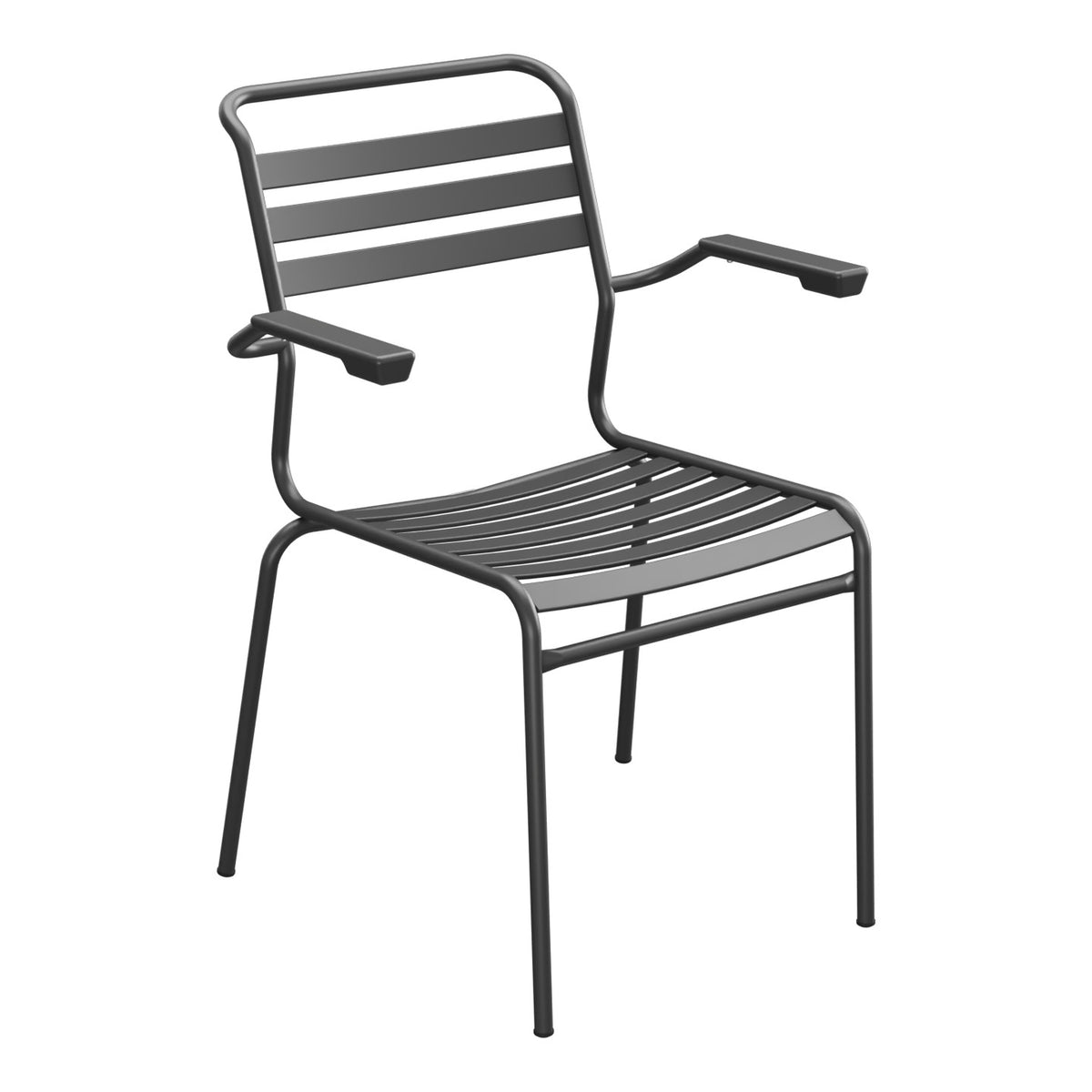 Schaffner Säntis Fauteuil à lattes – Anthracite 77 / Anthracite 77