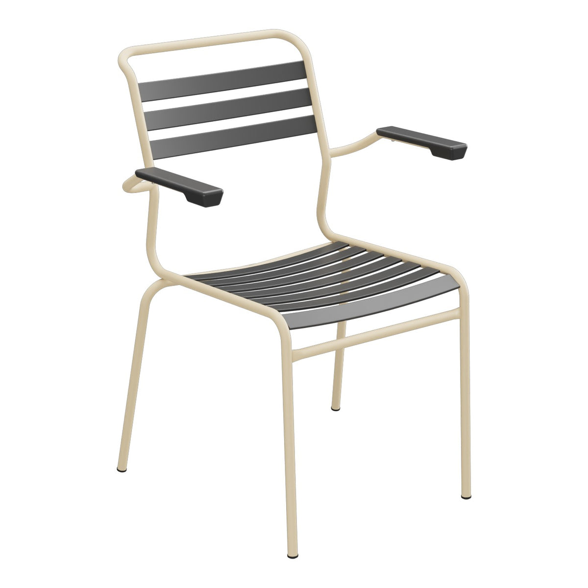 Schaffner Säntis Fauteuil à lattes – Anthracite 77 / Marron Pastel 83