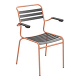 Schaffner Säntis Fauteuil à lattes – Anthracite 77 / Terracotta 84