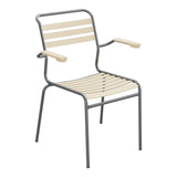 Schaffner Säntis Fauteuil à lattes – Marron Pastel 83 / Graphite 73