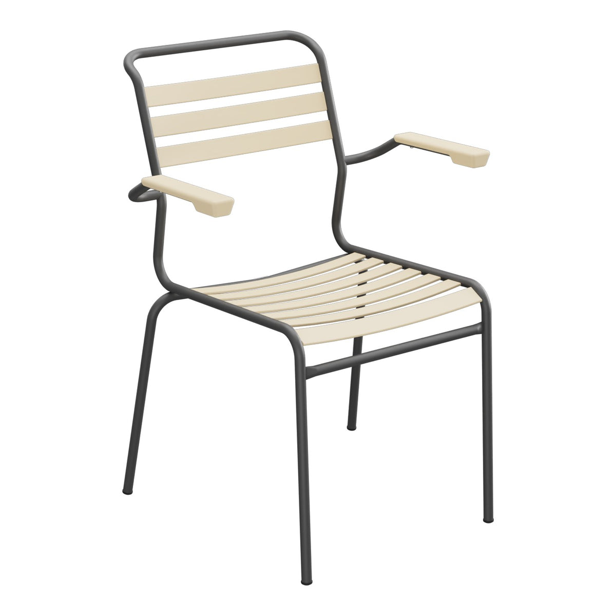 Schaffner Säntis Fauteuil à lattes – Marron Pastel 83 / Noir 91