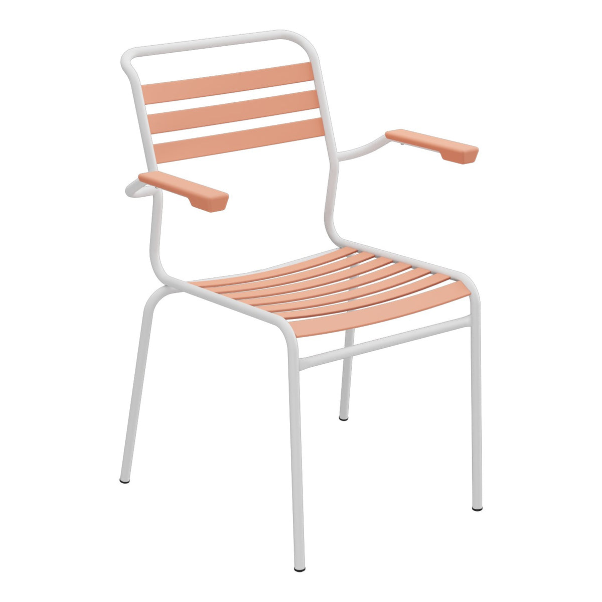 Schaffner Säntis Fauteuil à lattes – Terracotta 84 / Gris Argent 78