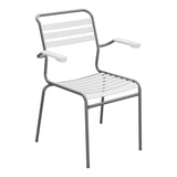 Schaffner Säntis Fauteuil à lattes – Blanc 90 / Graphite 73