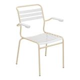 Schaffner Säntis Fauteuil à lattes – Blanc 90 / Marron Pastel 83