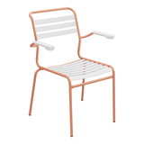 Schaffner Säntis Fauteuil à lattes – Blanc 90 / Terracotta 84