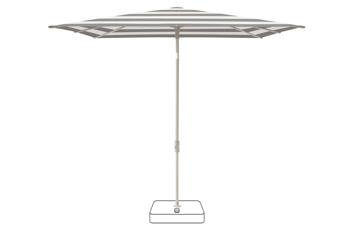 Glatz Parasol VITA Piana carre Cat.5 570 Steel Stripe Gris soie