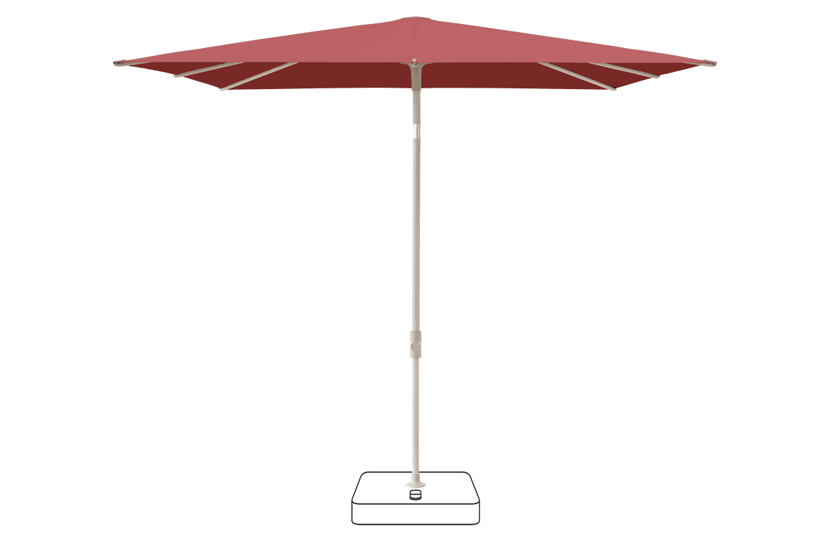 Glatz Parasol VITA Piana carre Cat.5 637 Cherry Gris soie