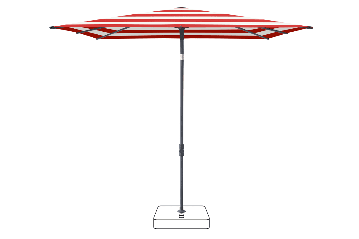 Glatz Parasol VITA Piana carre Cat.5 800 Red Stripe Anthracite