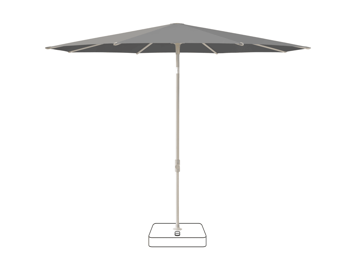 Glatz Parasol VITA Piana rond Cat.5 502 Thunder Gris soie