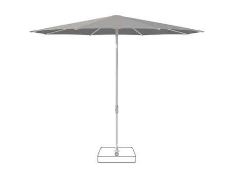 Glatz Parasol VITA Piana rond Cat.5 509 Slate Gris soie