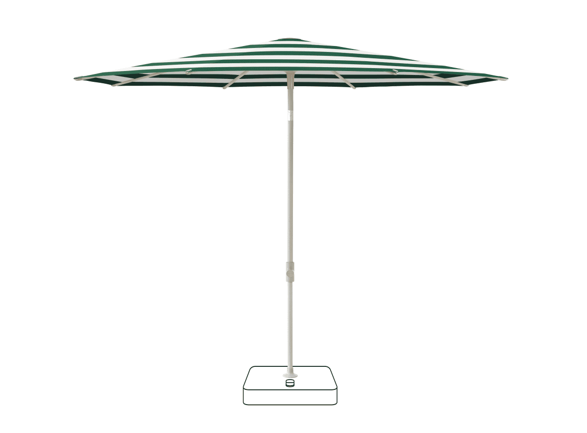 Glatz Parasol VITA Piana rond Cat.5 589 Green Stripe Gris soie