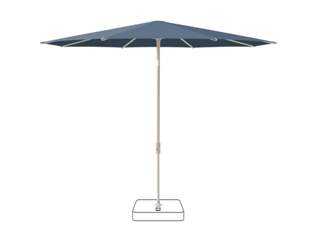 Glatz Parasol VITA Piana rond Cat.5 600 Wave Gris soie