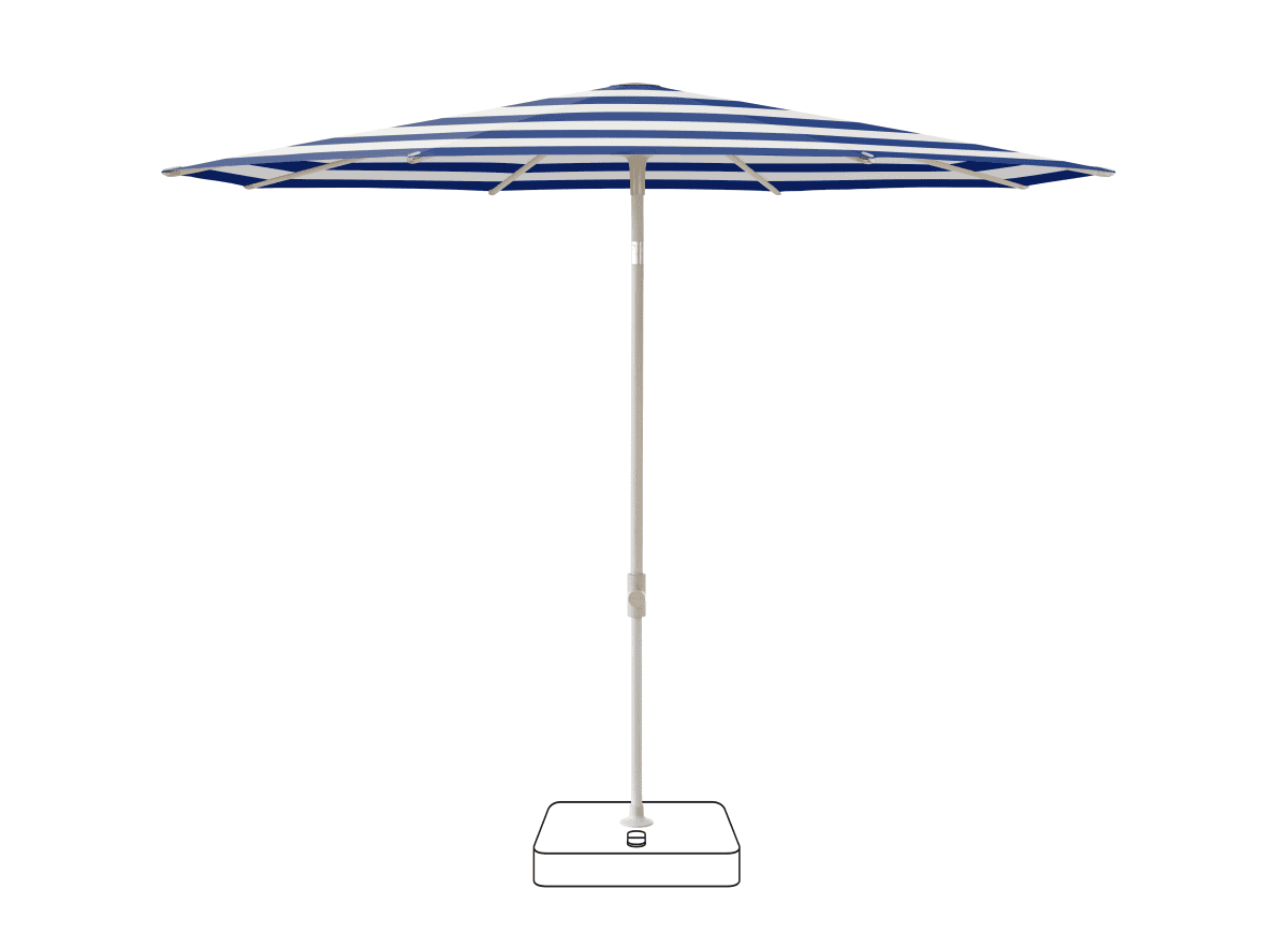Glatz Parasol VITA Piana rond Cat.5 602 Blue Stripe Gris soie