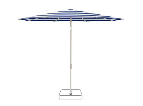 Glatz Parasol VITA Piana rond Cat.5 602 Blue Stripe Gris soie