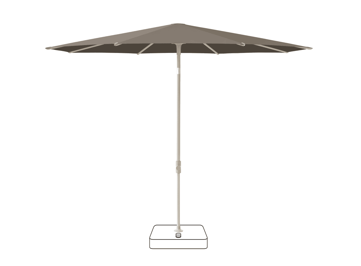 Glatz Parasol VITA Piana rond Cat.5 611 Sandstone Gris soie