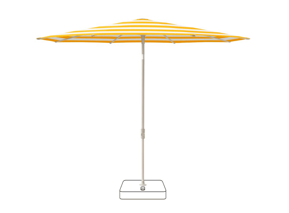 Glatz Parasol VITA Piana rond Cat.5 624 Yellow Stripe Gris soie