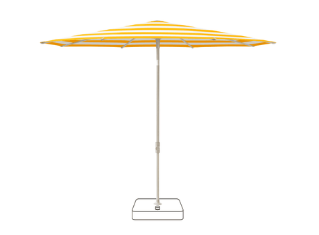 Glatz Parasol VITA Piana rond Cat.5 624 Yellow Stripe Gris soie