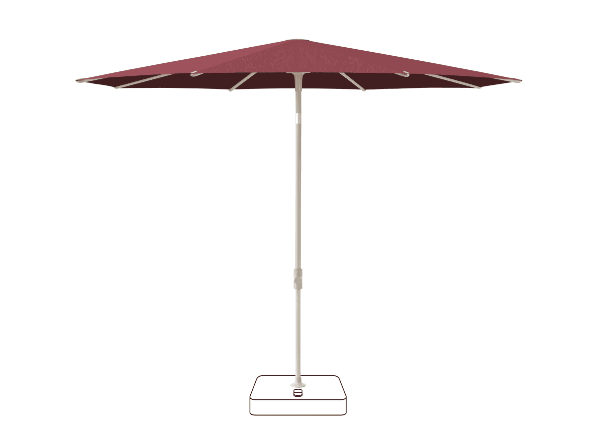 Glatz Parasol VITA Piana rond Cat.5 644 Merlot Gris soie