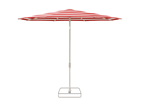 Glatz Parasol VITA Piana rond Cat.5 800 Red Stripe Gris soie