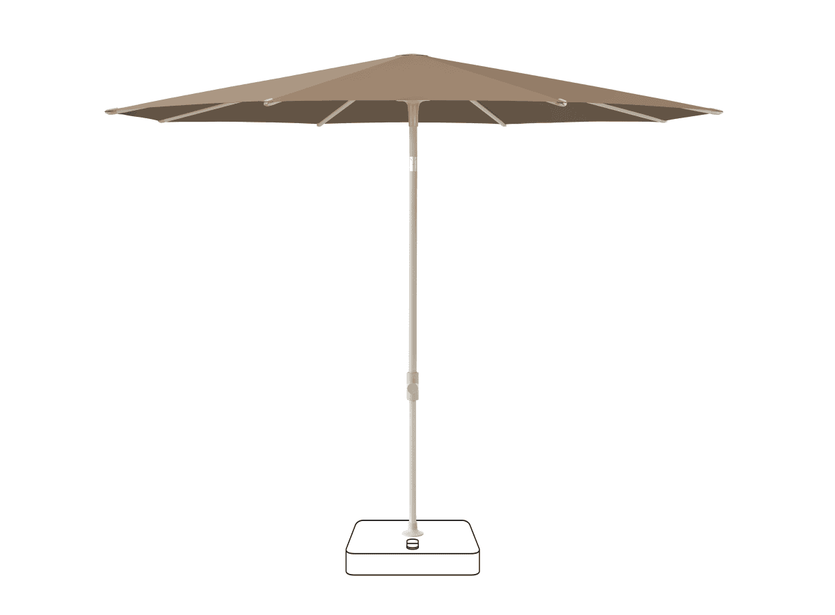 Glatz Parasol VITA Piana rond Cat.5 805 Walnut Gris soie