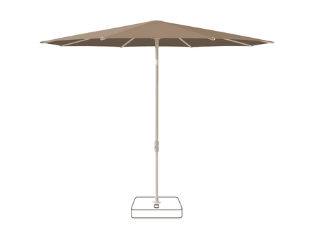Glatz Parasol VITA Piana rond Cat.5 805 Walnut Gris soie