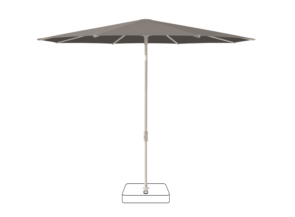 Glatz Parasol VITA Piana rond Cat.5 806 Forge Gris soie