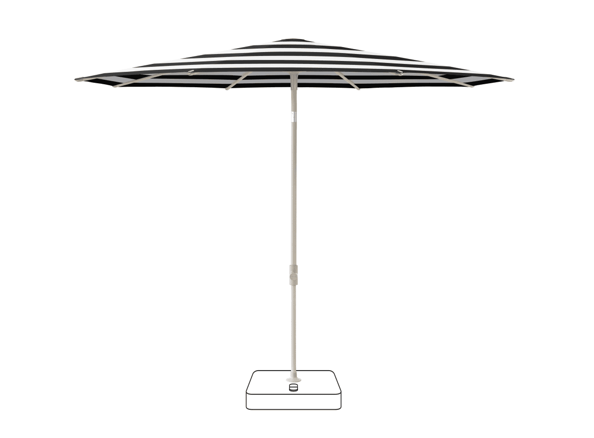 Glatz Parasol VITA Piana rond Cat.5 810 Black Stripe Gris soie