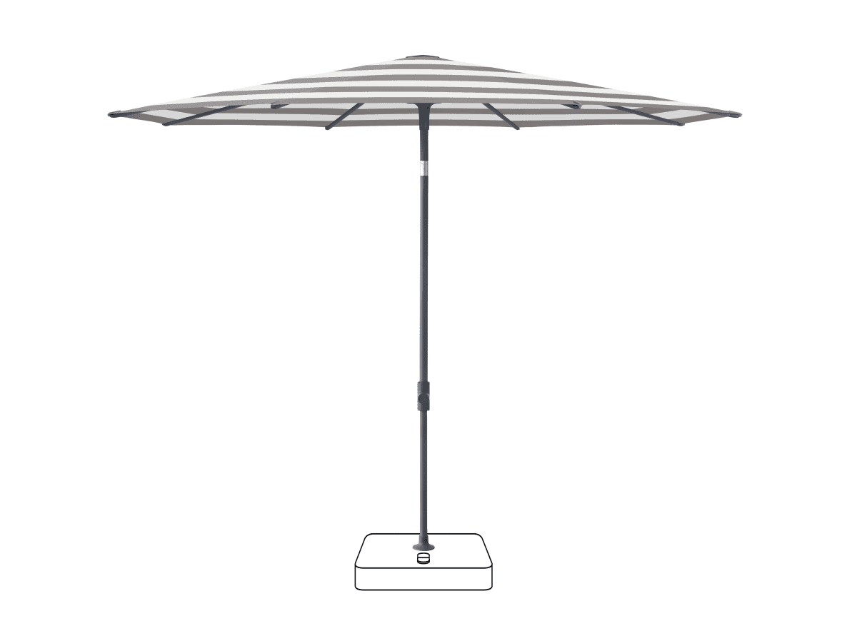 Glatz Parasol VITA Piana rond Cat.5 570 Steel Stripe Anthracite