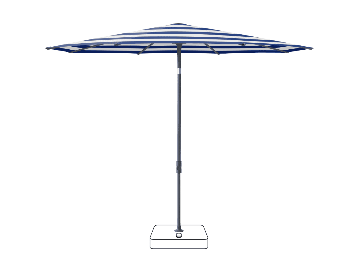 Glatz Parasol VITA Piana rond Cat.5 602 Blue Stripe Anthracite