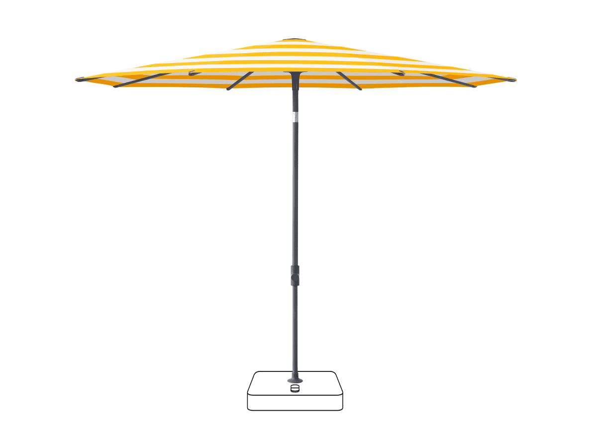 Glatz Parasol VITA Piana rond Cat.5 624 Yellow Stripe Anthracite