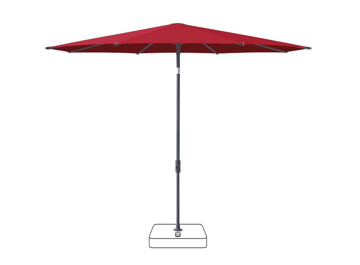 Glatz Parasol VITA Piana rond Cat.5 646 Rubino Anthracite
