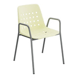 Schaffner Bermuda Fauteuil repas avec accoudoirs tubes ronds – Jaune Buis 18 / Graphite 73