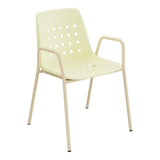 Schaffner Bermuda Fauteuil repas avec accoudoirs tubes ronds – Jaune Buis 18 / Marron Pastel 83